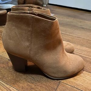 Faux suede booties